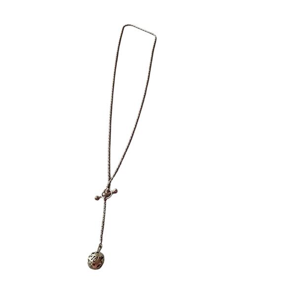 Silpada 925 Sterling Silver Y Chain Ball Necklace - Picture 1 of 8